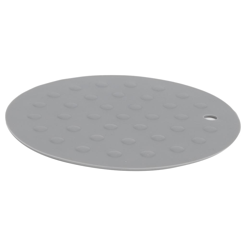 Round Shape Silicone Pad Kitchen AntiScald Insulation Dish Placemat for Kitchen Home(Dark Gray )