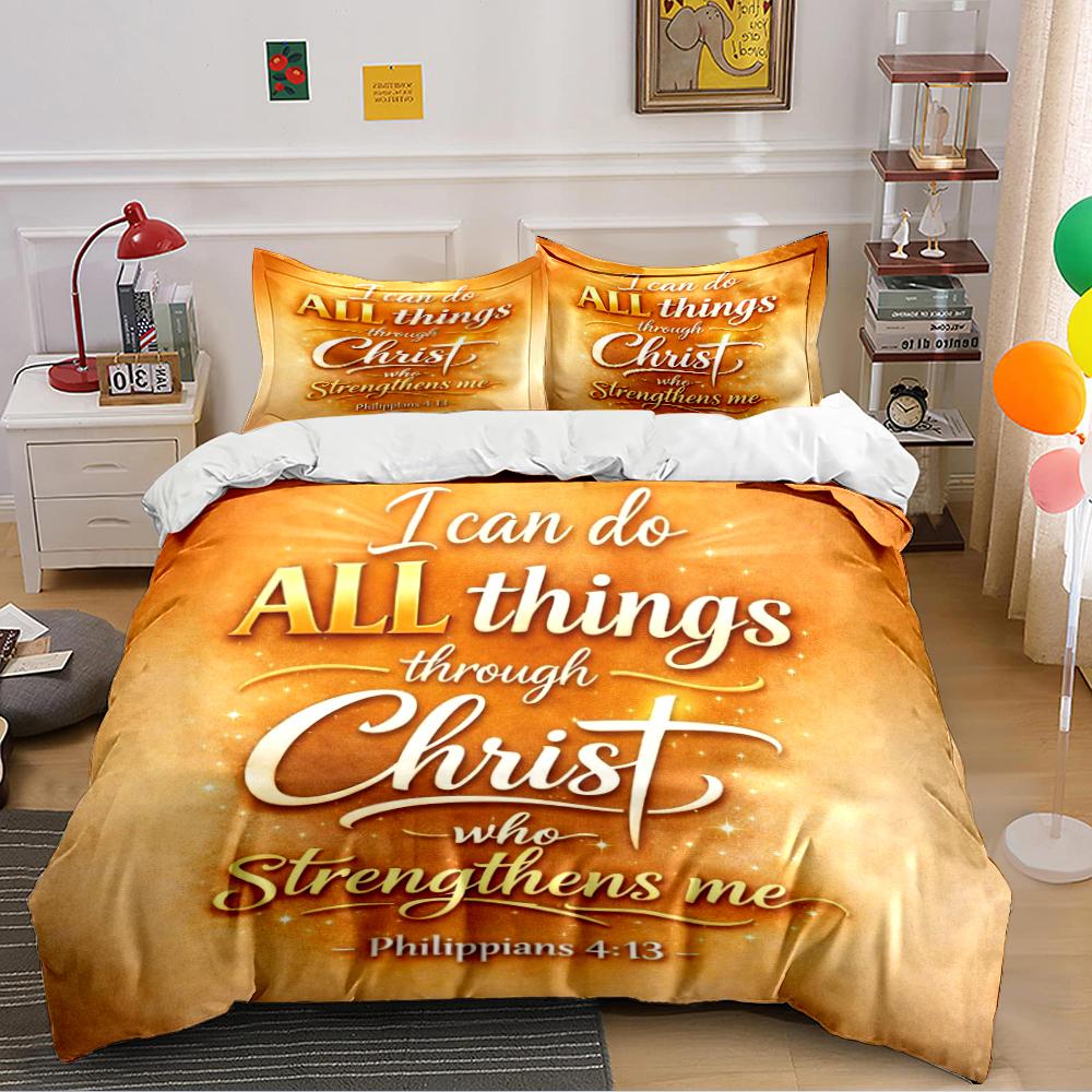 "I Can Do All Things Bedding Set" Bedding set (1 duvet cover, 2 pillowcases, duvet not included)