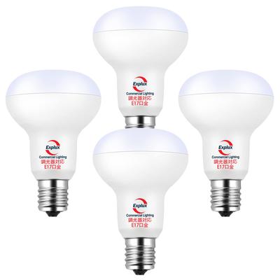 Explux Dimmable LED Bulbs, Mini Reflector, E17 Base, 50W Equivalent, 600lm, Warm White, Dimmable, Sealed Fixture Compatible, R50 (50mm Diameter) Mini