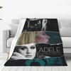 Coperta Merchandising Adele Cantante Flanella Divano Album Musicale Tour Coperta da Lancio Accogliente Morbida per Auto Biancheria da Letto Coperte