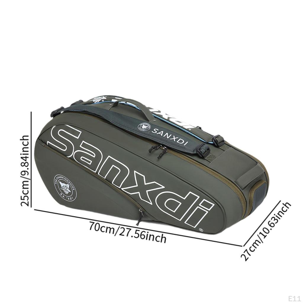 Tennis Bag Backpack Padding Shoulder Strap with Shoe Compartment for Workout White
