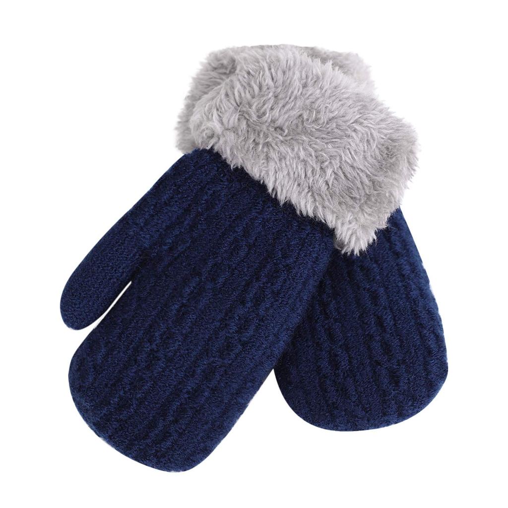 FakeFace Winter Warm Knit Solid for Toddlers Boys and Perfect for and Playing In the Includes Neck Kids' Mittens, Gloves, Double-Layered, Color, (Ages
