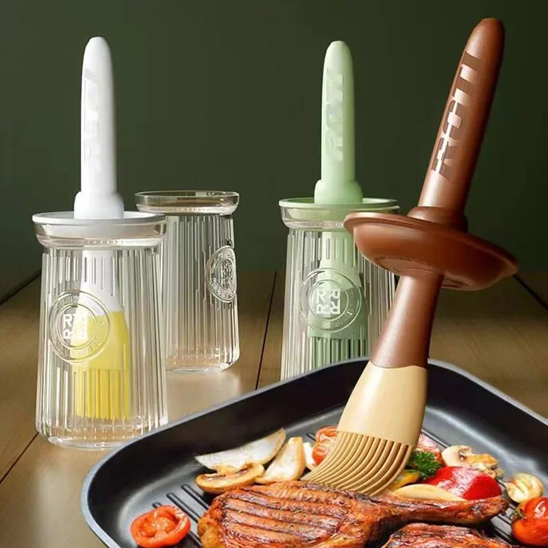 200ml Oil Brush Bottle Set, Heat - Resistant Kitchen Tool for Picnic, 1 Set