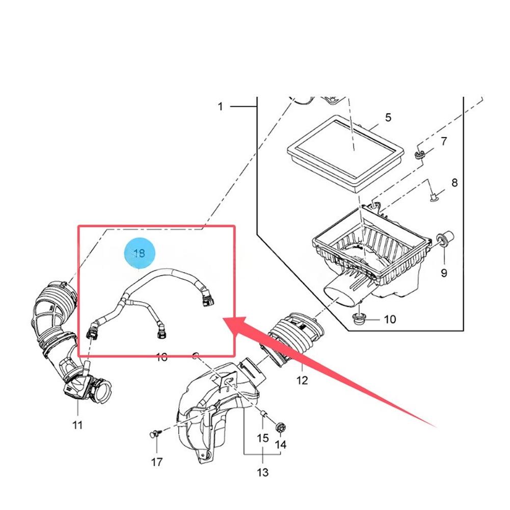 Positive Crankcase Ventilation Tube for EQ UINOX For TERRAIN 2018 2025 15L OEM Numbers 12687544 12680624 12668725