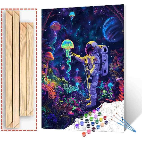 Beautiful Starry Sky Paint by Number for Beginner and Kids, Plant Paint by Numbers for Kids and Beginner,Arts Craft for Home Wall Art Decor,Oil