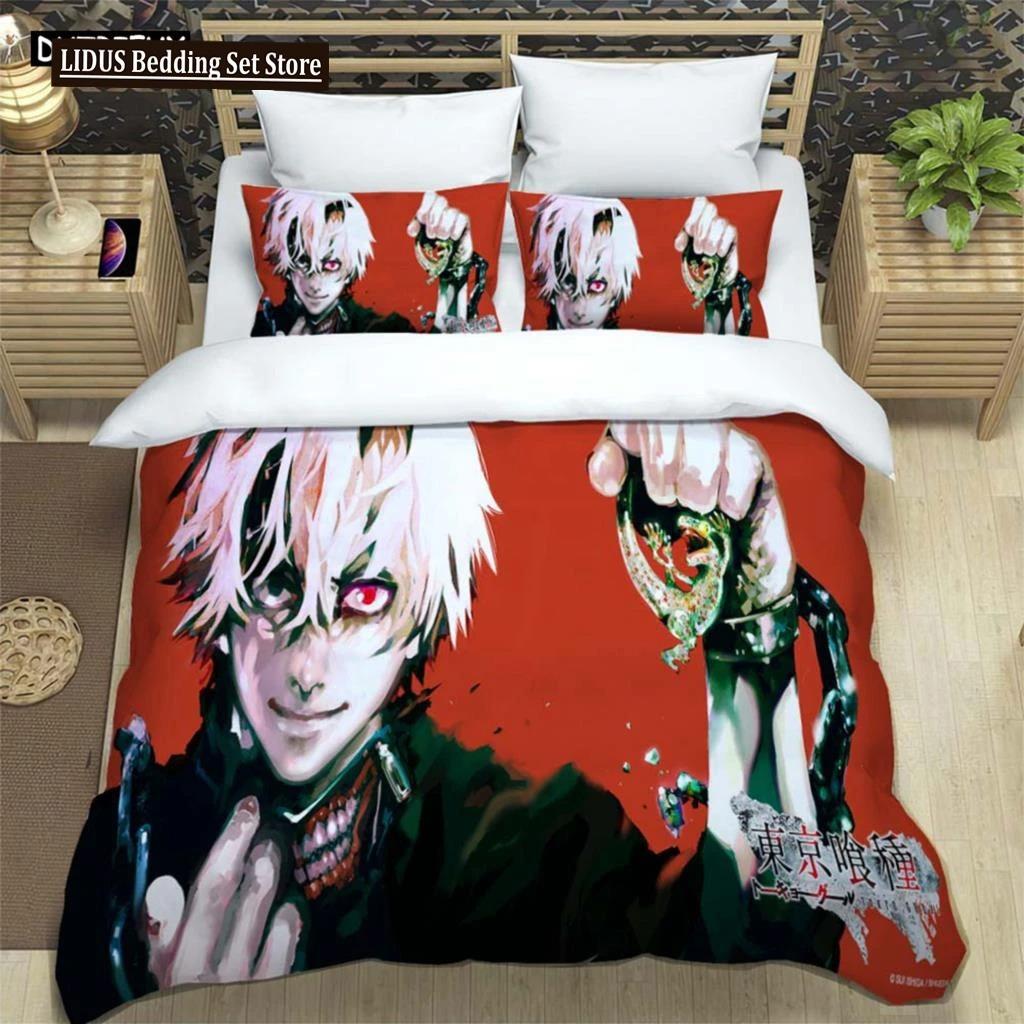 Japanese Fashion Anime Digital Printing Polyester Bedding Set For Boys And Girls, Youth Bedding Set, Couple Gift