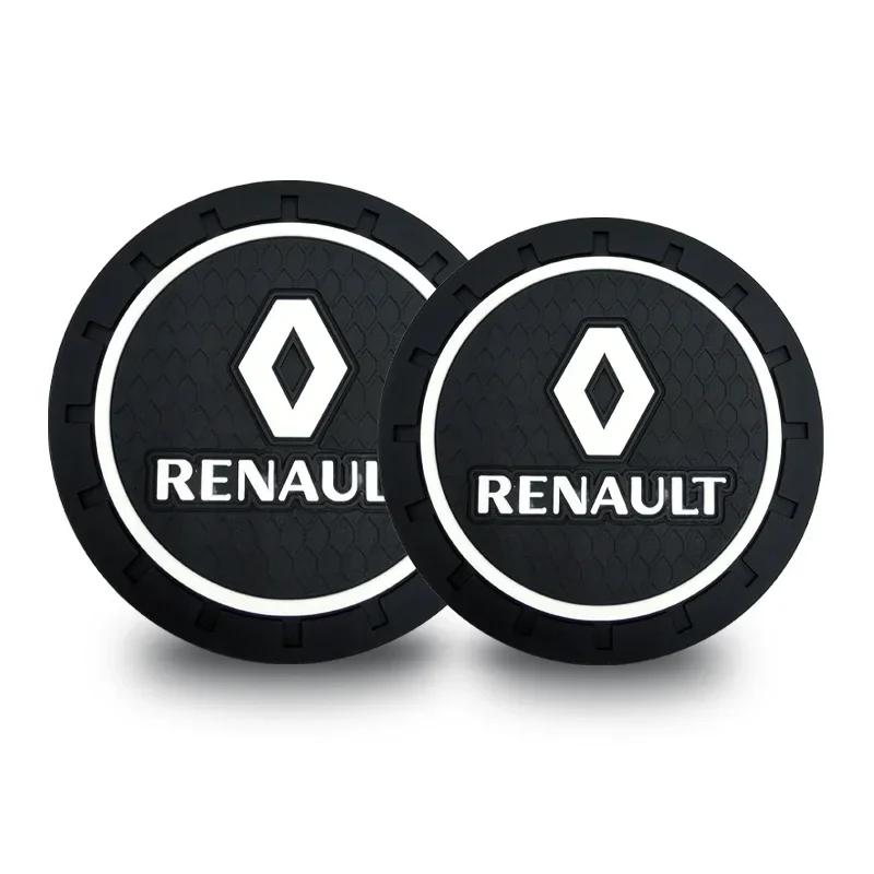 Car Rubber Silicone Anti-Slip Mat Epoxy Water Coaster Car Accessories For Renault Clio Megane Captur Master Logan Kangoo Sport R333