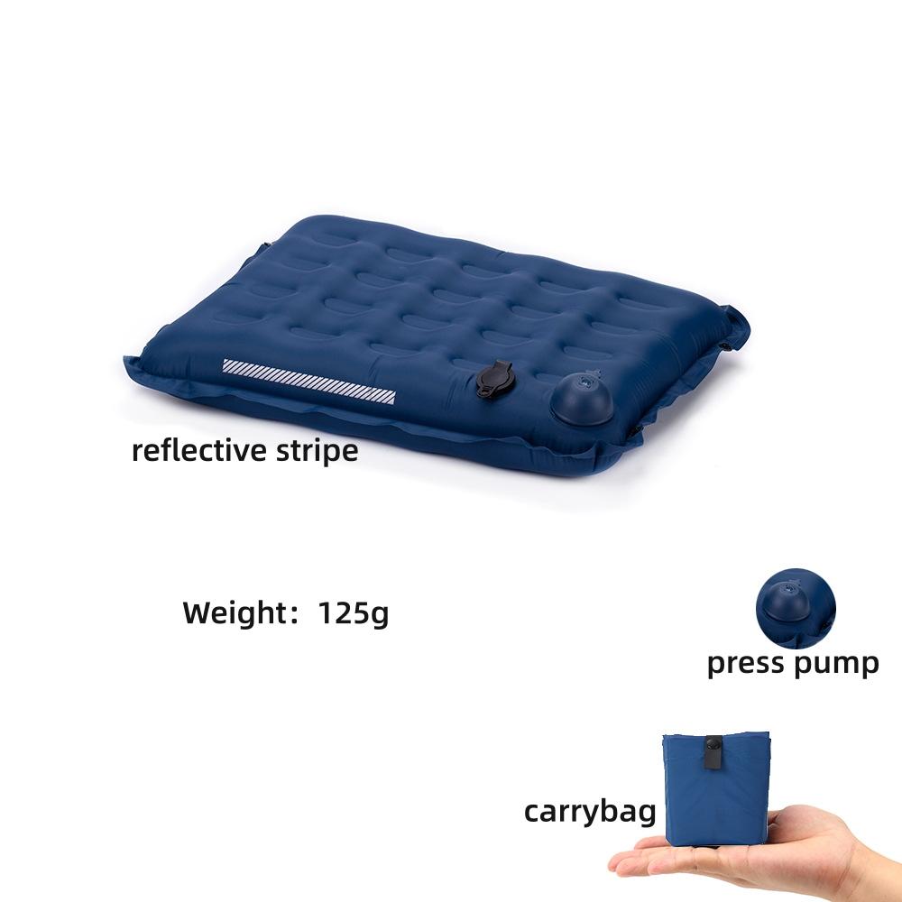 Outdoor High Quality Portable Inflatable 7cm Thick Cushion Camping Moisture-Proof Mat Butt Enhancer Waterproof Compact 7x34x42cm синий