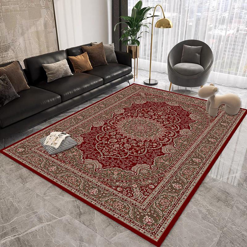 Persian Retro Carpet for Living Room Luxury Decoration Home Bedroom Washable Non-slip Rug Kitchen Easy Clean Lint-free Floor Mat