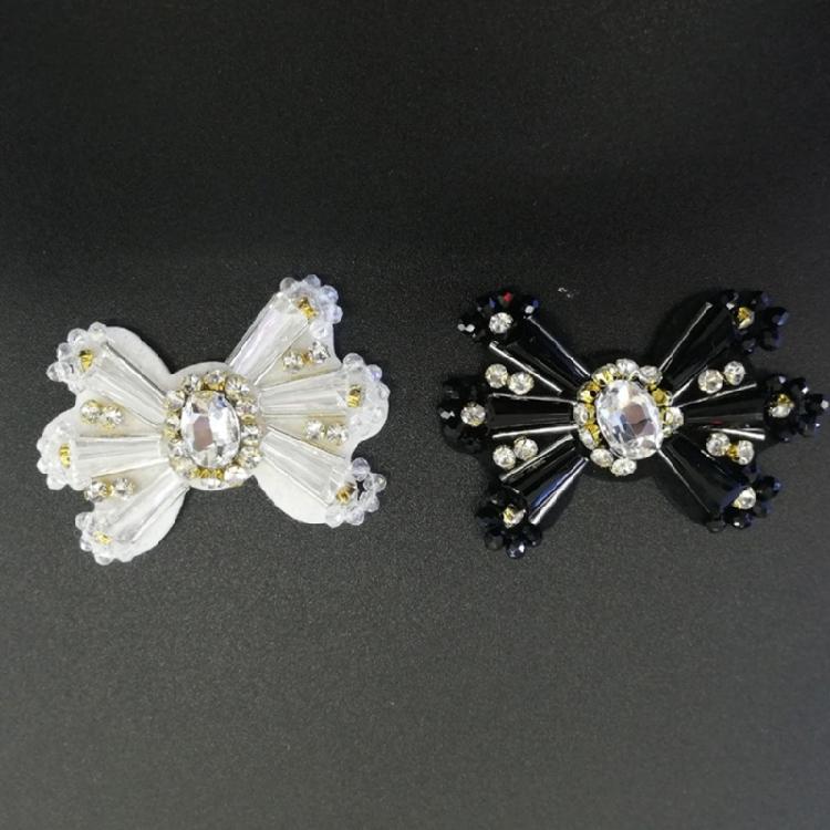 5 Pcs Bowknot Sewing Patches Rhinestones Bows Patches Decorative Patches Sewing Accessories