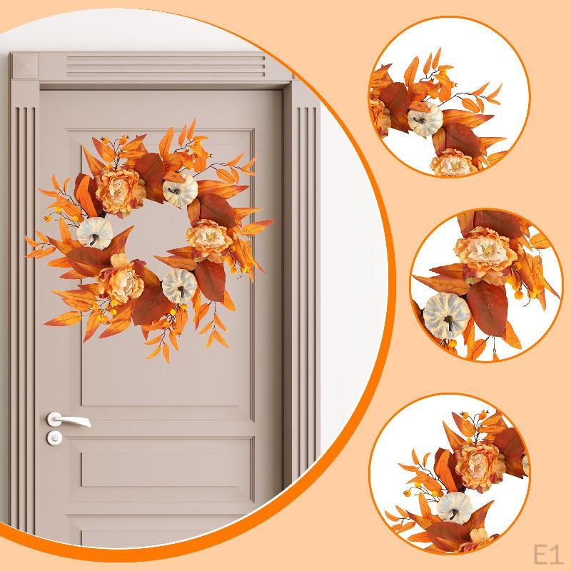 Artificial Fall Wreath Garland Autumn Door Decoration for Indoor Outdoor Wedding