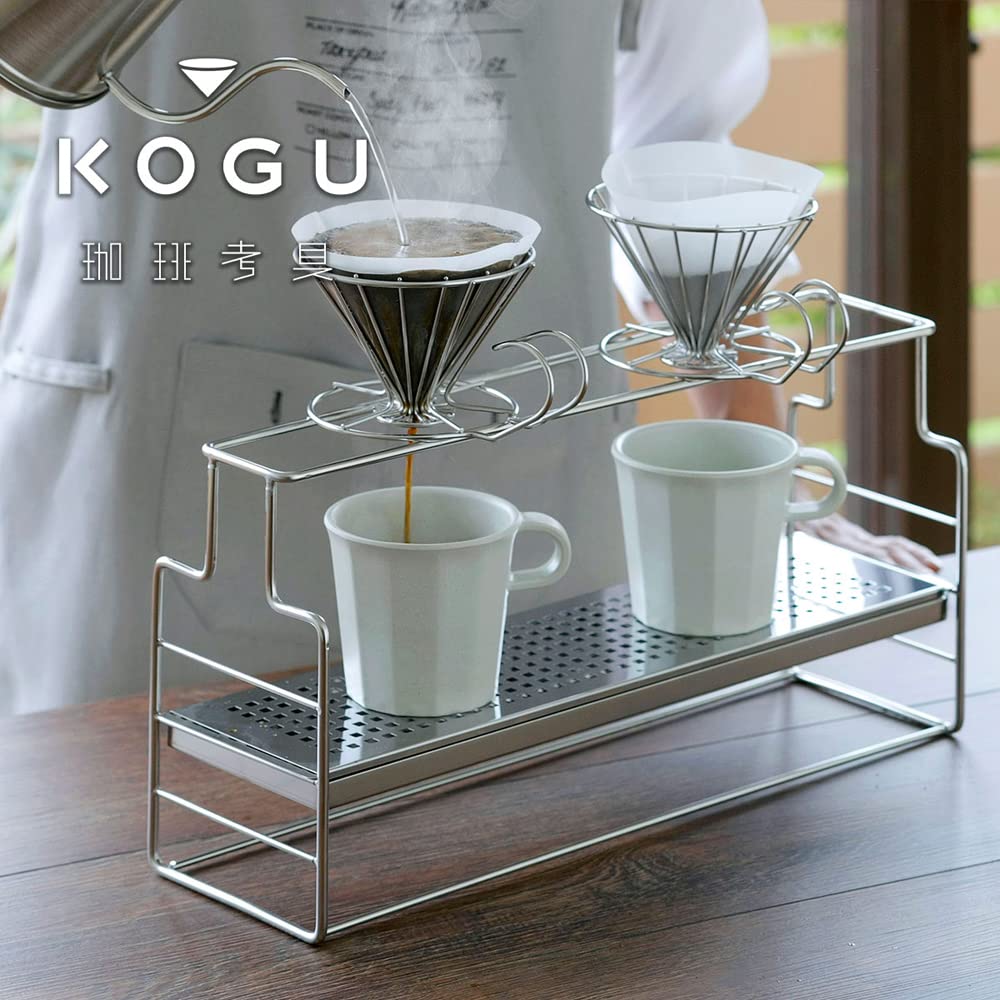 Unelte de Cafea KOGU Shimomura Planning Suport Dripper [Fabricat în Japonia] Oțel Inoxidabil 3 Cești Simultan