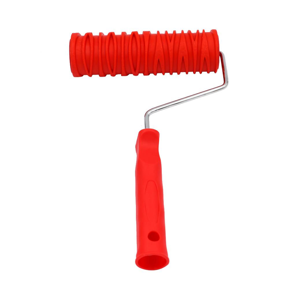 17.5cm Embossed Paint Roller Painting Brush Sleeve With Red