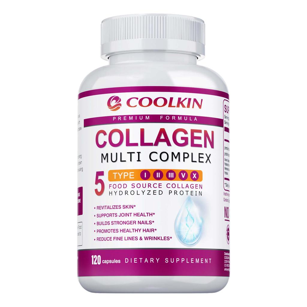 Type 5 Complex Hydrolyzed Collagen Capsules, Skin Care, Hair Care, Nail Care, Joint Care, Adult Dietary Supplement