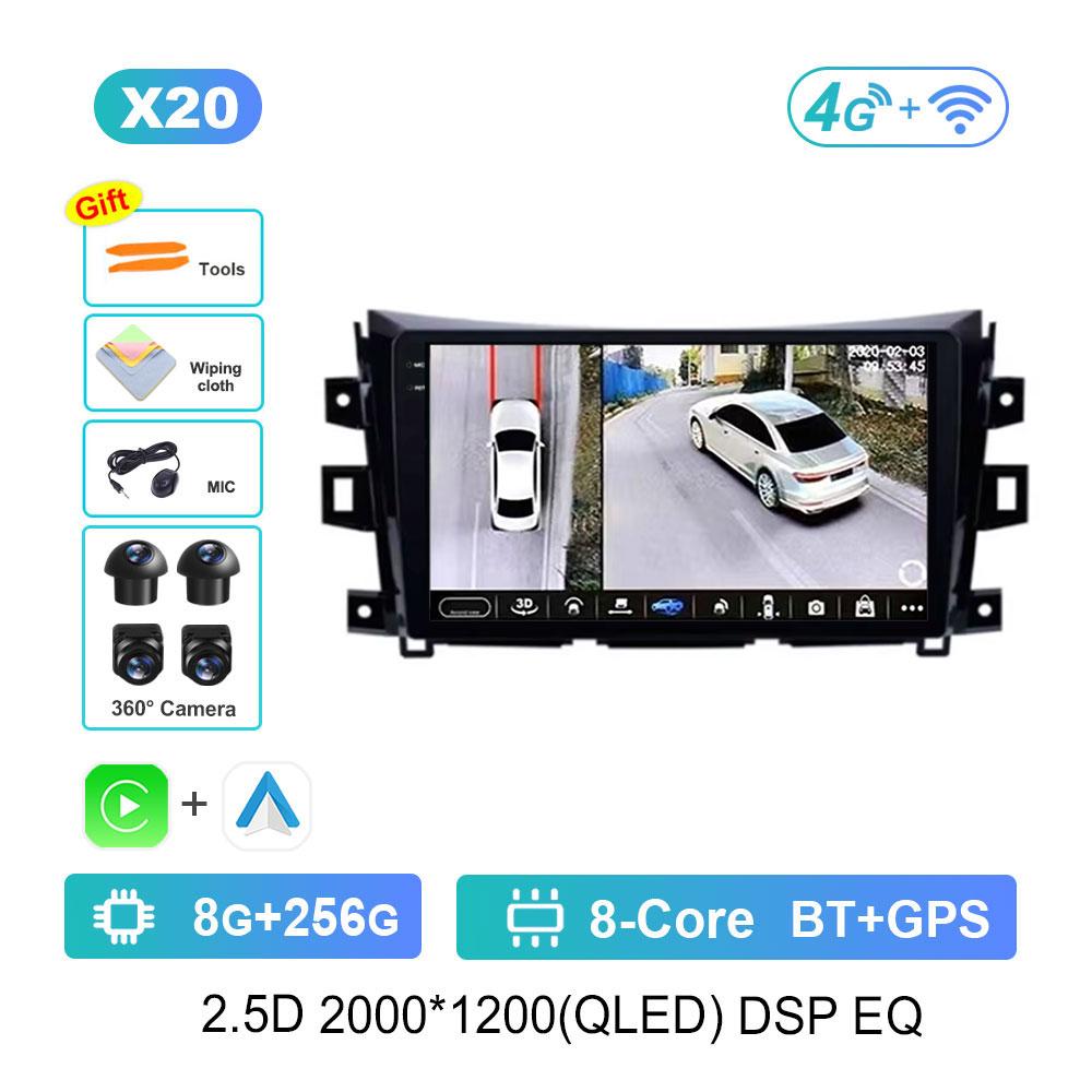 DSP Stereo Car Radio Multimedia Player for Nissan NAVARA Frontier NP300 2015 - 2024 Navi GPS HD Screen WiFi Android 14 Bluetooh