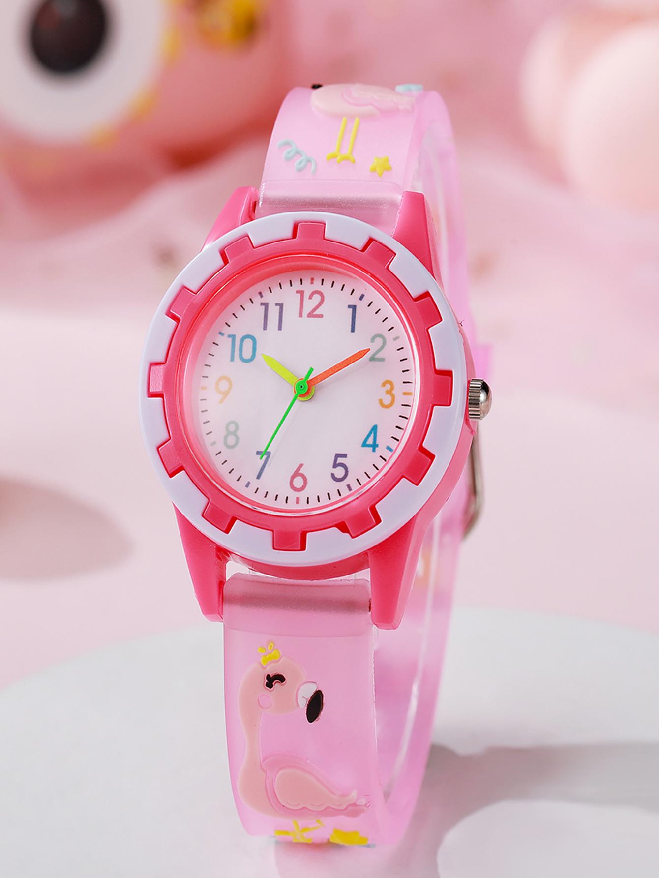 

Cute Girl Heart Cartoon Flamingo Quartz Watch Colorful Fashionable Watch for Christmas and Halloween Gifts красный