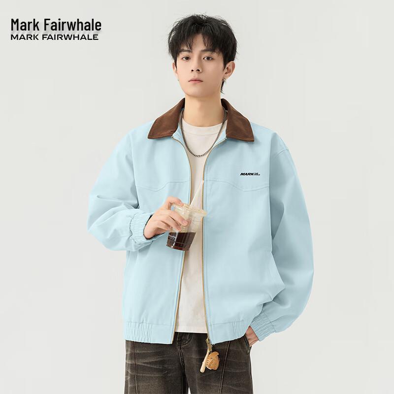 Mark Fairwhale Men's 2025 Autumn Trendy Colorblock Lapel Jacket