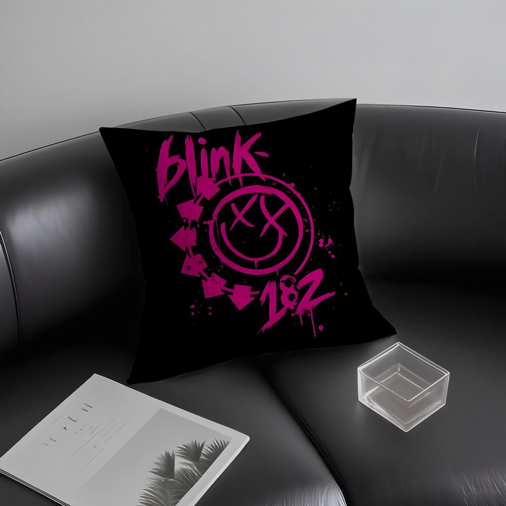 B-Blink 182 Band Cushion Cover Pillowcase Ultra Soft Skin Friendly Fabric Cloud Like Comfort & Concealed Zipper