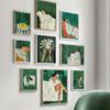 Green Striped Girl Lemon Leaf Wall Art Canvas Painting Abstract Posters And Prints Hotel Bar Wall Pictures For Living Room Decor