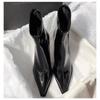 Autumn and Winter New Patent Leather Short Boots Women's Sexy Pointed Thin High Heels Thin Boots Commuting Temperament Small Ankle Boots
