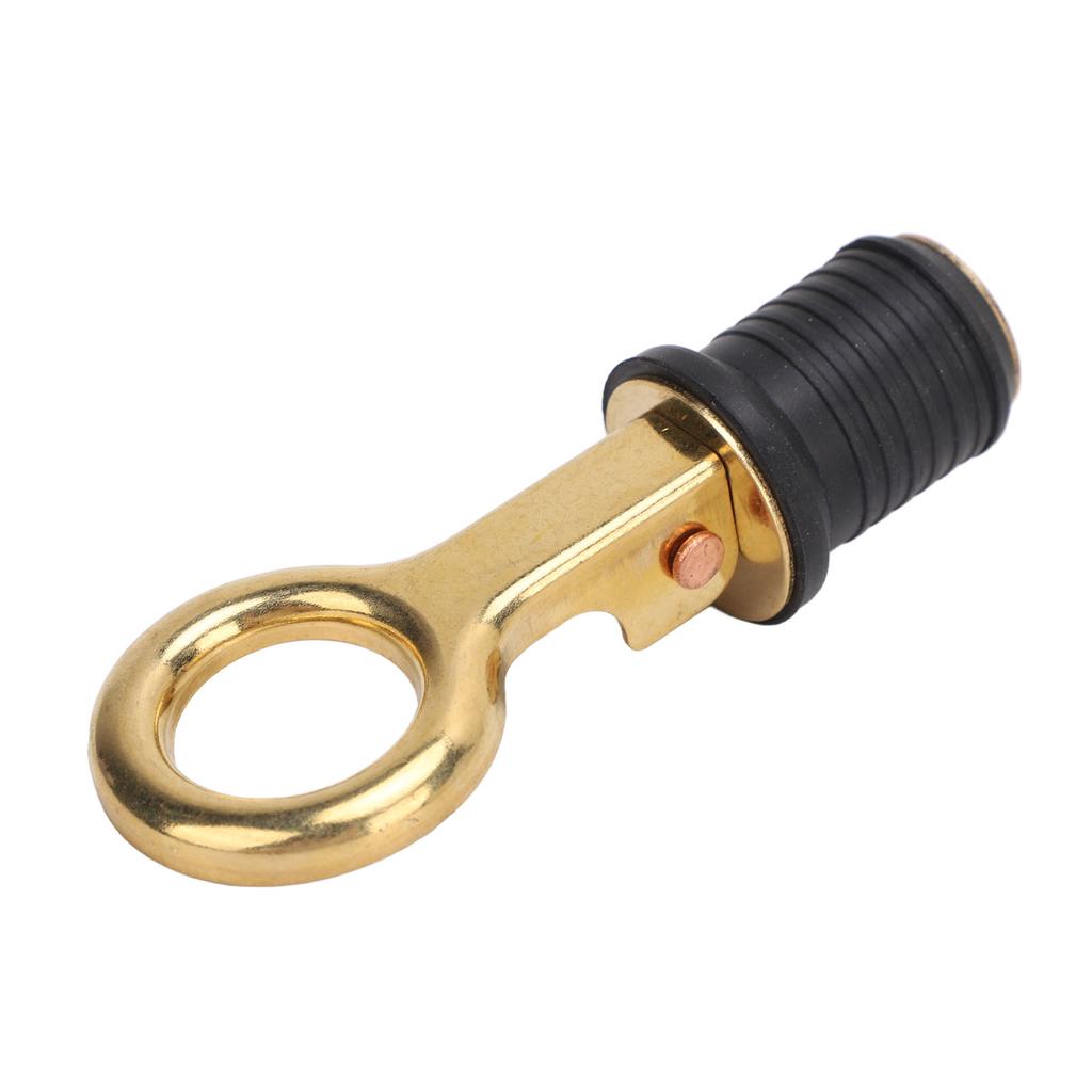 Snap Handle Drain Plug Rubber Brass Twist Design Long Lasting Marine Drain Plug for Boat Yacht Livewell