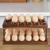 Egg Holder Countertop Solid Wood Egg Holder Rack for Storage Egg Tray Basket Space Saving Kitchen Egg Organizer for Kitchen Egg