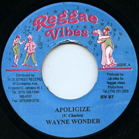

7-дюймовая пластинка WAYNE WONDER / SIMPLE MAN - Apoligize / Little Computer Reggae Vibes 2004 Ямайка Регги, Ска и Даб