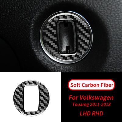 For VW Touareg 2011-2018 Soft Carbon Fiber Key Hole Ring Sticker Trim Car Interior Accessories Car Interior