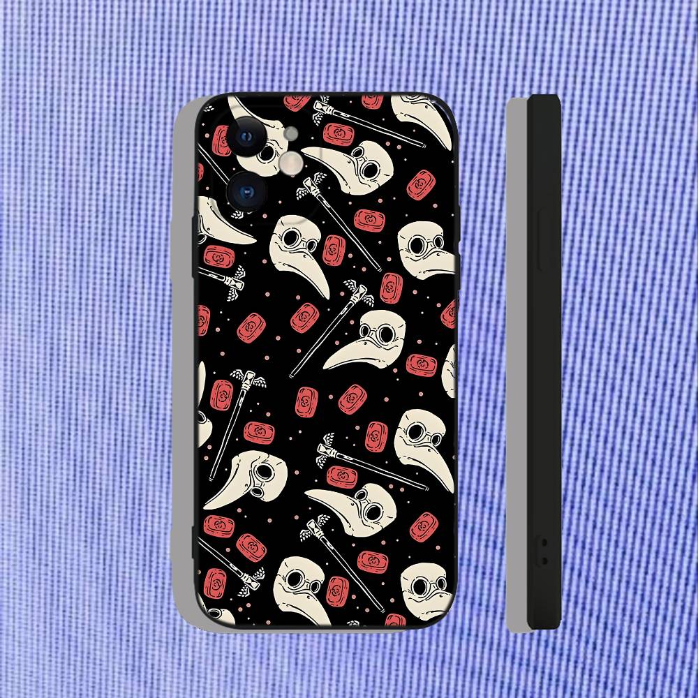 

Plague Doctor For iPhone 17,16,15,14,13,12,11,X,XR,Air,Pro,Max,Plus Soft Funda Black Phone Case iPhone14Pro
