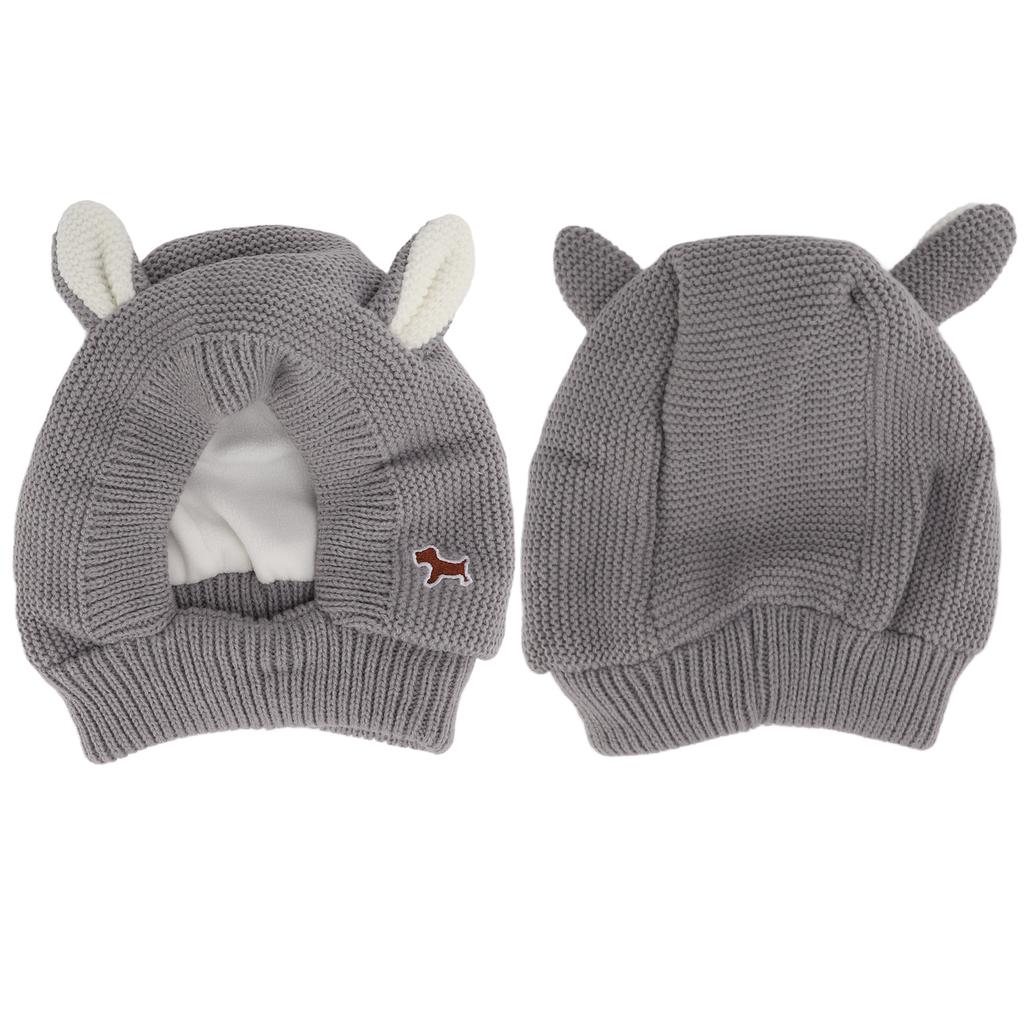 Knitted Rabbits Ear Pet Hat Noise   Warm Dog Grooming Earmuffs Hat for Large Dogs