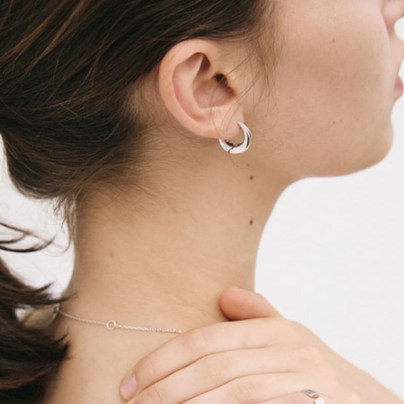 Poery Essential Double Hoops_Silver