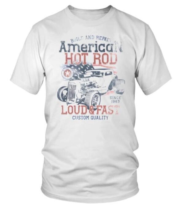 Round neck T-Shirt Unisex Hot Rod 1 WT XXXXL