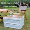Quyoubang 30L Foldable Storage Box with Wooden Lid