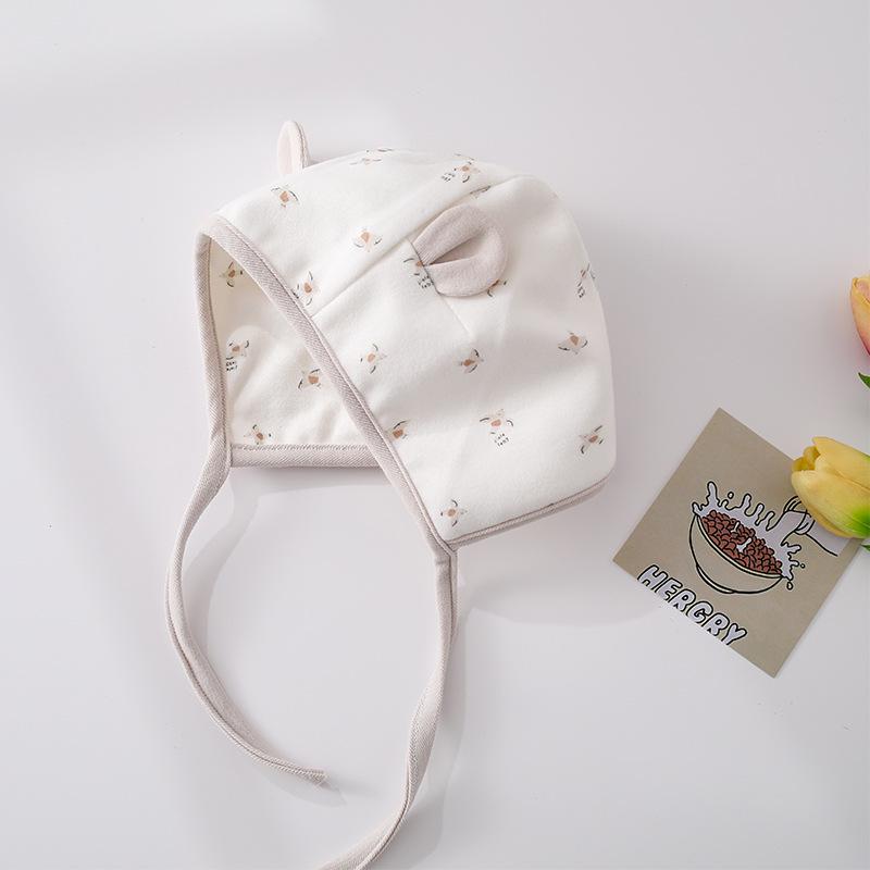 

Хлопковая шапочка для новорожденных Betase - Весна и Осень, защита ушей, ветрозащитная 0-10 months (36-40cm circumference)