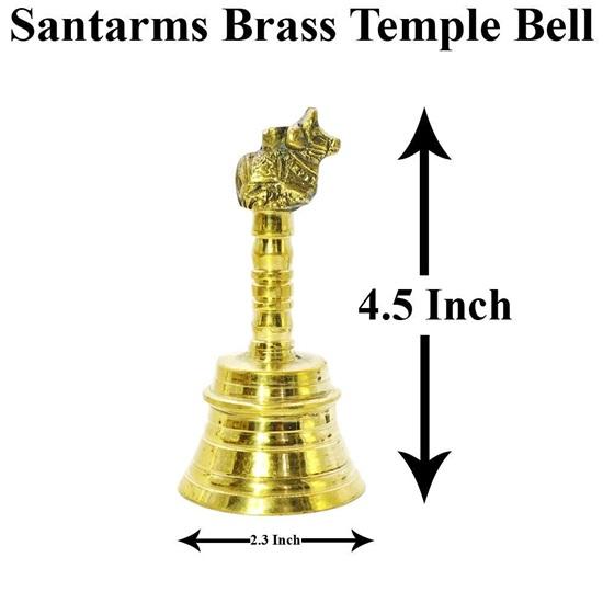 Sino Sagrado do Templo Om Pequeno Ghanti para Decoração de Sala Puja em Casa