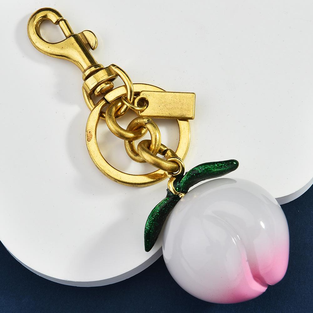 Creative Resin Fruit Cute Peach Bag Pendant Keychain