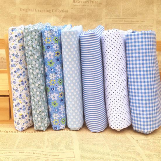 7-teiliges Set Baumwollstoff Nähen Verschiedene Muster Stoff Patchwork Quilting Stoffsets zum Handnähen