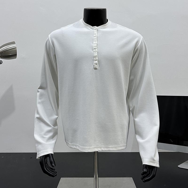 

Высококачественная фактурная футболка с длинным рукавом для мужчин, повседневные мужские футболки на весну и осень, мужские топы, классическая одежда, мужские футболки XL белый