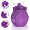 Rose Tongue Licking Vibrator Powerful Strong Shock G Spot Clitoris Nipple Vagina Stimulator Massager for Adult Couples