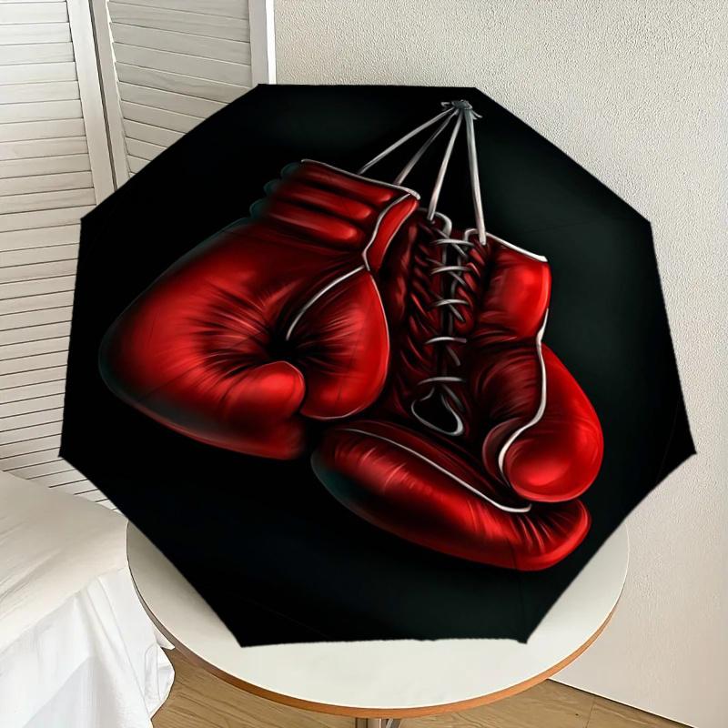 Boxing Gloves with Automatic Opening Umbrella: Portable Folding Design, 8-Bone Iron Frame, Outdoor, Ideal Gift for Fans, Travelers, Daily Us