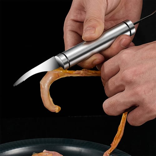 S-DEAL Shrimp Deveining Tool, Fish Scale Cutter, Food-Grade Stainless Steel Shrimp Peeler - Effective Seafood Tool with Double Heads, Shrimp Cleaning