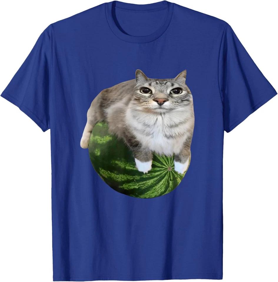 Watermelon Funny Cat Silly Cat Meme T-Shirt 4XL