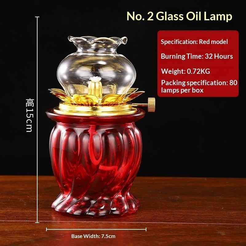 Glas Butterlampe Verstellbare Ölsteuerung Winddicht Langlebig Opferlampe für Zuhause Tempel Verehrung Altar Dekoration