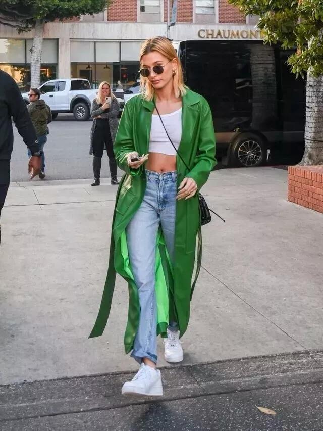 Leather Genuine Women's Green Trench Coat Lambskin Handmade Long Party Stylish