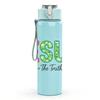 1PC Jesus Faith Three Words 750ml Color Plastic Sports Water Bottle Leakproof Flip Straw Lid Suitable for Sports Office Home Use