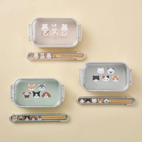 LIV HEART Chopsticks and Chopstick Case Set, Sleepy Animals CAT (Chopsticks: Approx. 18cm in Length), Lunch Box, Made in Japan, 18112-02