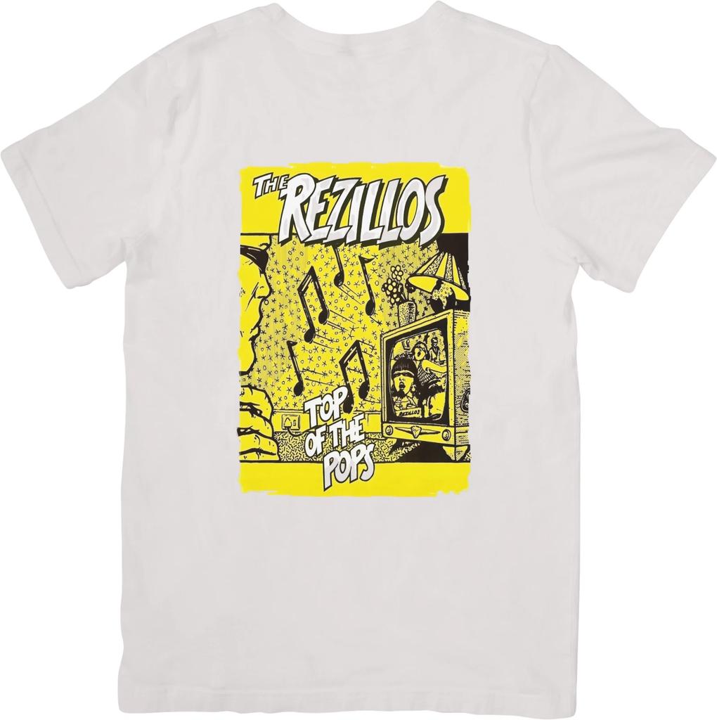 The Rezillos Music Unisex Střih pro Muže a Ženy Kvalitní Bavlněné Tričko Bílé.