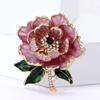 European & American Rhinestone Peony Flower Brooch - Fashionable Women's Corsage Pin Accessory