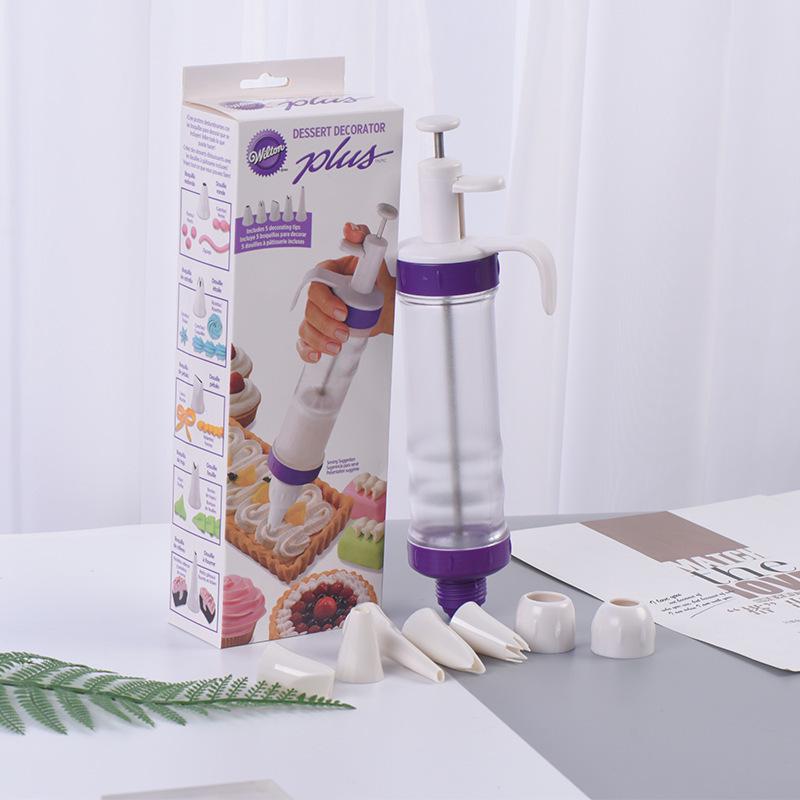 Pastry Cream Gun Set: Home Cake Decorating & Baking Tool Kit with Tips & Pastry Bag