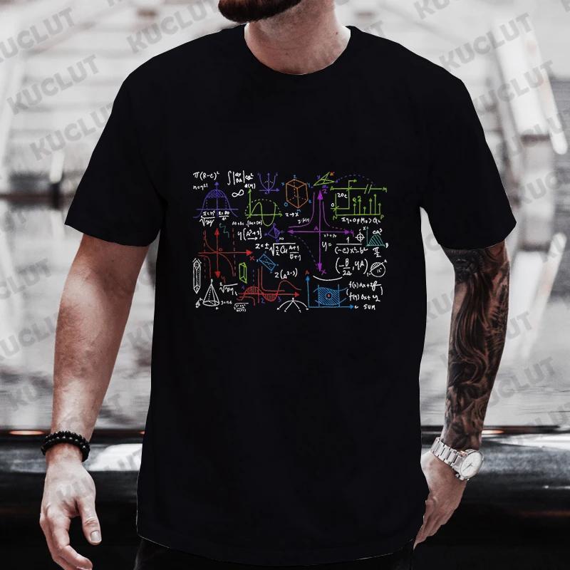 Men's Streetwear T-shirts Sum of Cubes Maths Print T-Shirt Oversized Funny Formula Mathematics Graphic Tees for Men Women Tops